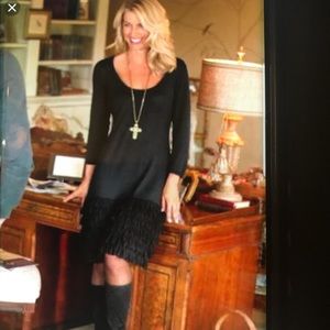 Soft surroundings fringe black dress SP